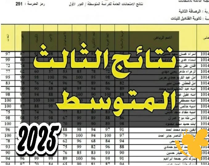 رابط نتائج الثالث متوسط الدور الأول 2025 في العراق عبر موقع نتائجنا ووزارة التربية