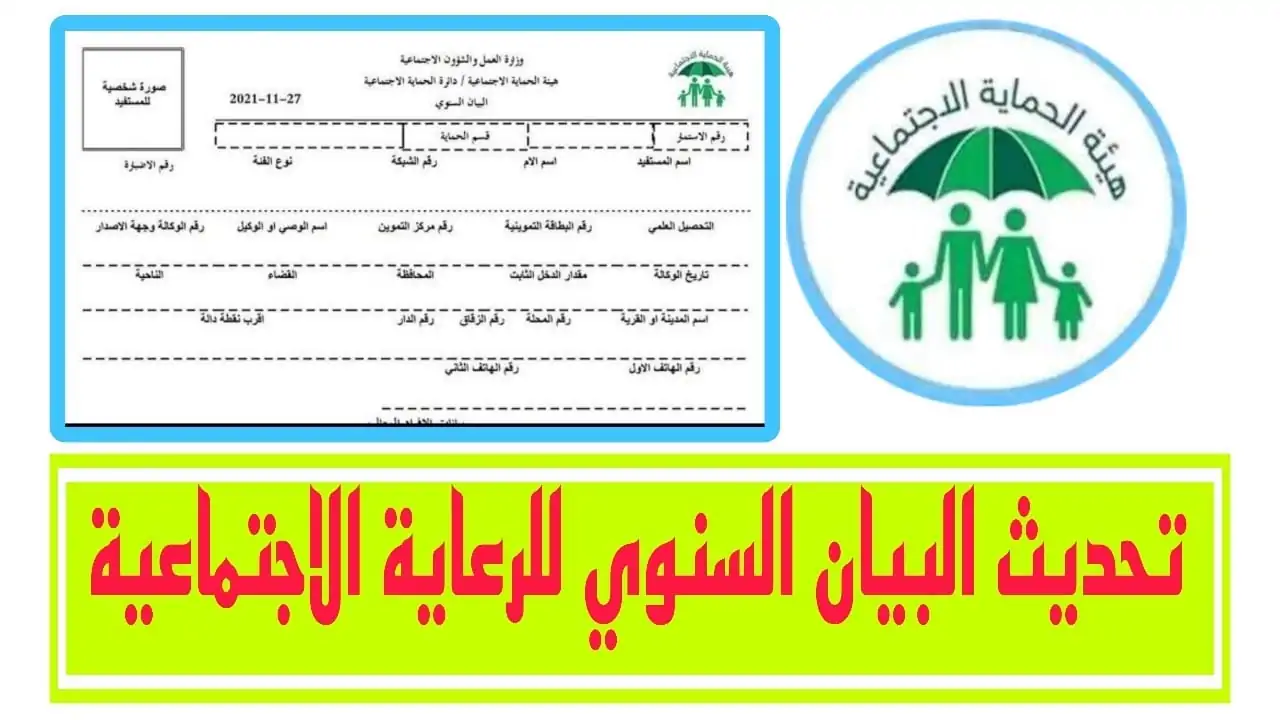 الرعاية الاجتماعية: خطوات تحديث البيان السنوي 2025 وأبرز المستمسكات
