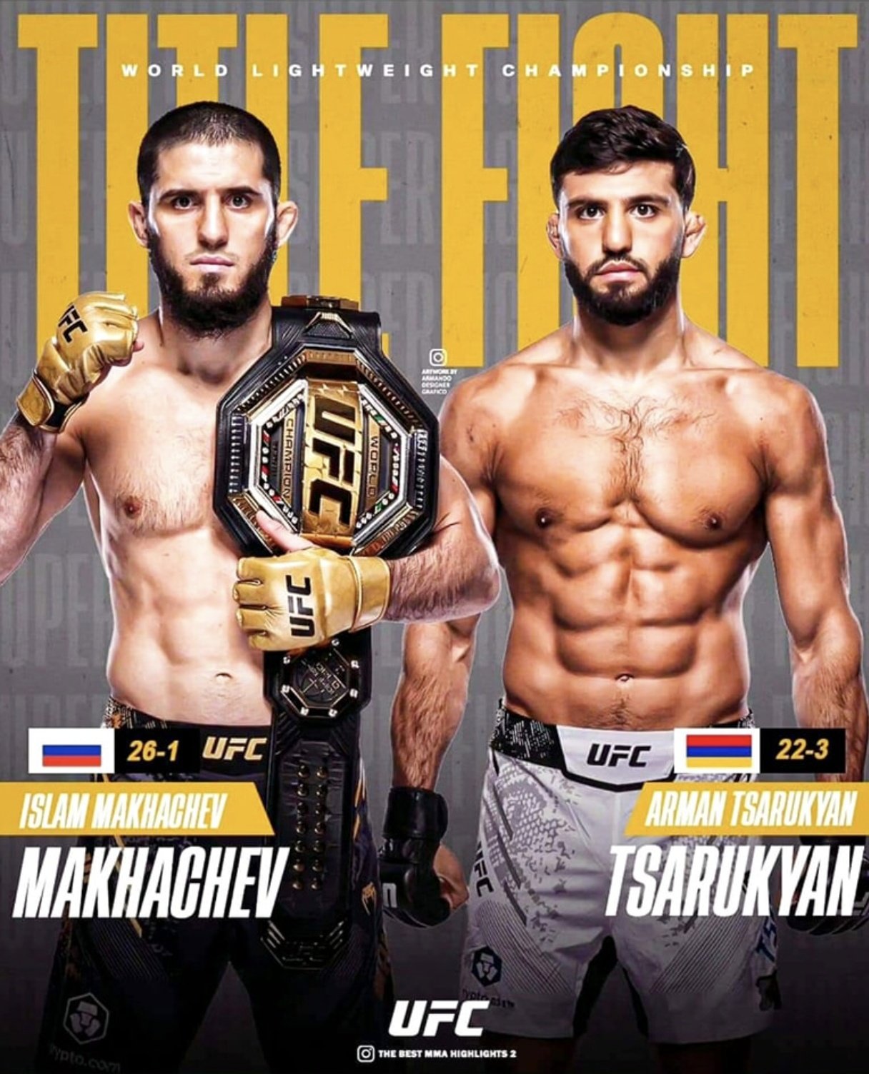 موعد نزال إسلام ماخاشيف ضد أرمان تساروكيان في UFC 311: قمة مثيرة في الوزن الخفيف