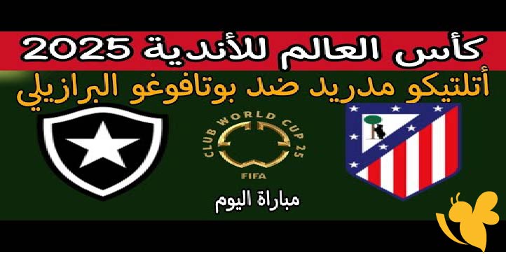 تابعوا البث المباشر لمباراة بوتافوجو ضد أتلتيكو مدريد في كأس العالم للأندية اليوم 23/6/2025 بأفضل جودة