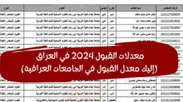 كيفية الاستعلام عن معدلات القبول في الجامعات العراقية 2024-2025: فتح القبول المركزي للناجحين في الدور الثاني علمي وأدبي